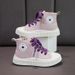 Girls' Boys' Korean Style Canvas Sneakers White mid Top Zipper Side Student Spring Autumn Trendy Athletic Shoes_vogvips.com