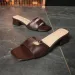 New Design Summer Style Outerwear French Oversized Flat Slippers With Toe Exposed One Shoulder Casual Flip Flops Free_vogvips.com