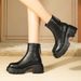 Round Toe Soft Leather Thick Sole Height Increasing Martin Boots For Women British Style 2024 New Winter Versatile Ins_vogvips.com