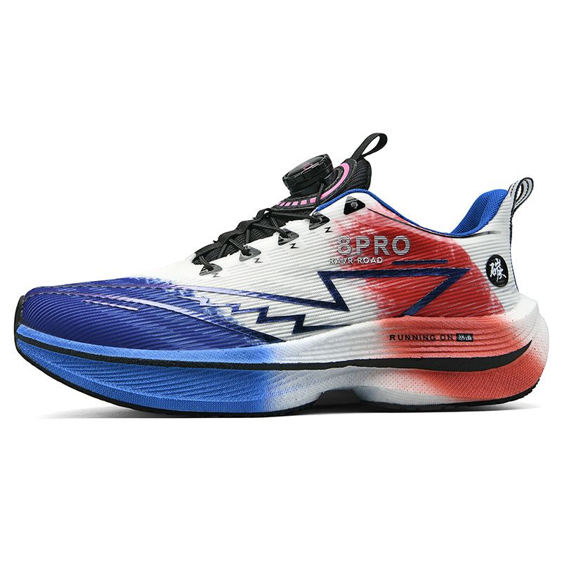Athletic Shoes Full Palm Carbon Plate Racing Shock Absorbing Running Shoes Men's And Women's Couples Rotating Buckle Youth Student Sports Shoes_vogvips.com