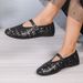 Large Mesh And Fashionable Flat Sandals Women's Summer New TEUM Breathable Casual Single Shoes For Women_vogvips.com