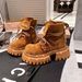 【Fanfuna】Rhubarb Suede Leather Short Thick Sole Martin Trendy Cool British Work Western Cowboy Boots_vogvips.com