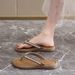 Stunning Pearl Flip-flops For Women, Summer Outdoor Wear, 2026 New Style—pair With Dresses, Seaside Beach Shoes, Flat Thong Sandals._vogvips.com