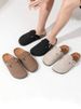 Men's Teen Mules New Spring Vintage Casual Slip-On Shoes Pu Upper Cork Pattern Closed Toe Half Slippers With Adjustable Buckle_vogvips.com