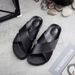 Men's Summer Slip-On Sandals - Breathable Anti-Slip Outdoor Beach Shoes For Casual Wear (Black, PU Material)_vogvips.com
