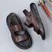 New Summer Outdoor Sandals For Men Cual Sport Slippers Non-slip Leather Beach Breathable Wading Aqua Shoes Man_vogvips.com