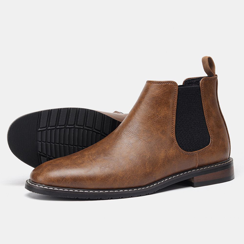 Men's British Men's Shoes Polish Color Fashion Retro Men's Plus Size Ankle Boots Ankle Boots_vogvips.com