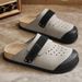 Summer Driving Shoes Slip On Beach Shoes Plus Size Half Length Couple's Closed Toe Slippers_vogvips.com