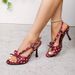2026 Summer New Red Polka Dot High-Heeled For Women Bow Strap Thin Heel Open-Toe Sandals_vogvips.com