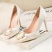 Stiletto High Heels Sexy Slimming Shallow Mouth Pointed Toe Shiny Rhinestone Buckle Women S Shoes_vogvips.com