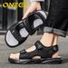 A Pair Of Simple, Lightweight, New Sports Sandals, Summer Style, Non-Slip Driving For Men, Beach Shoes, Wear-Resistant,_vogvips.com