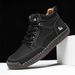 Plus Size Men's Leather Boots, Fashion Stitching Shoes For Men, Flat Lace-Up Martin Boots, Outdoor High-Top Shoes 1320_vogvips.com