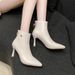 Autumn Stiletto Thin High Heels Woman Pointed Toe Pu Leather Zipper Sexy Ankle Boots_vogvips.com