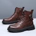 European Warm Series 2025 Winter New Genuine Leather High-top Martin Work Trendy Fleece-lined Warm Men's Boots Fashion_vogvips.com