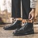 Martin Boots Men's High-top Shoes Medium-top Short Boots Outdoor Men's Boots Heightening Medium Tube Chelsea Boots Men_vogvips.com