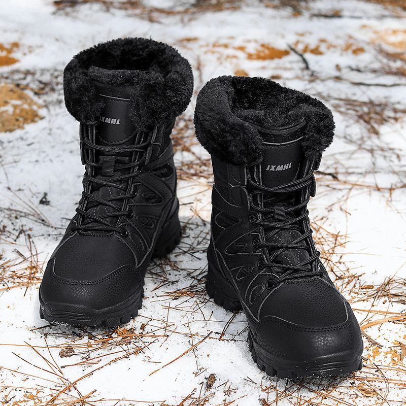 Women's Winter Snow Boots With Fleece Lining, Non-Slip Rubber Sole, Warm & Comfortable Casual Shoes For Cold Weather Cotton Shoes, Women's Boots_vogvips.com