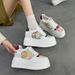 2026 Spring New White Shoes With Hidden Heel 9cm Platform Breathable Sneakers Korean Style Genuine Leather Mesh Women's_vogvips.com
