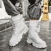 European Warm Series Autumn Men's Martin White High-top Fashion Show Style Trendy Pocket Motorcycle Boots_vogvips.com