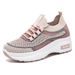 Women's With Thick Soles, Classic Casual Sponge Cake Comfortable Breathable, All Season Flying Woven Shoes, Fashionable_vogvips.com