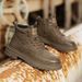 European Warm Series Ultra-fiber Leather High-top Black Work Casual Short British Style Fashion Cold-adhesive Martin Men's Boots_vogvips.com