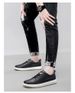Men's Round Head Board Shoes Cowhide Surface Breathable Embossed Casual Little White Shoes Low-top Sports Men's Shoes_vogvips.com