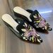 Women’s Shoes Foot Non Slip Women's Single Shoes Embroidered Flowers Flat Pointed Mule Slippers Closed Toe Outdoor Shoes Retro Scoop Shoes_vogvips.com