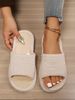 Women's Summer Striped Simple Fashionable Indoor Home Cool Slippers For Wooden Floor Silent Design_vogvips.com