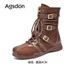 Women Boxing Boots Augu Shiden Boxing For Women 2025 New Autumn Winter Thick Sole Melard Mid-Calf Wtern Short Boots High-Top Training_vogvips.com