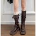 British Style Chunky Heel Thick Sole Long Women, New Autumn Winter Turn-Down Collar Over-the-Knee Slimming Martin Boots_vogvips.com