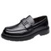 Men's New Business Casual Slip-On Fashion Trend British Style Thick Sole Leather Shoes For Men_vogvips.com