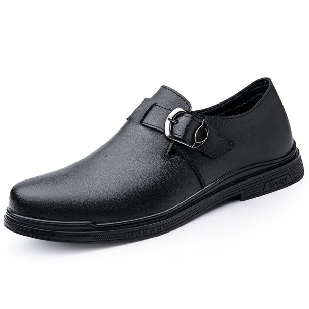 Men's Shoes Handmade Leather Shoes Lazy Shoes Flat Casual Shoes Low-top Foot Cover Leather Surface Loafer Velvet Single Shoes_vogvips.com