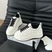 Cowhide Version ~ New Style Panda Thick-Soled White Sneakers For Women New Genuine Leather Round Toe Lace-Up Casual_vogvips.com