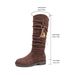 Retro Suede High Boots For Women Plus Size Tassel Slip-On Pleated Autumn Style British Style Over-the-Ankle Rubber Sole_vogvips.com