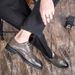Blok Korean Edition British Trendy Casual Business Dress Men's Pointed Black Shoes PX62-K_vogvips.com