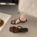 Vintage Summer Narrow Band Women Slippers Fashion Open Toe Wedges Heel Slide Ladies Casual Slip On Daily Wear Dress Sandalias_vogvips.com