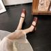 Super Soft Lambskin ~ Petite Height Increase 6cm Red Shallow Mouth Single For Women Ballet Mary Jane Granny Shoes_vogvips.com