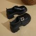 Simulated Cowhide Loafers For Women, Suitable For Business And Casual Wear, One-piece Slip-on Leather Shoes With Soft Sole, Casual Shoes_vogvips.com