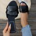 A New Beach Square Head Woven Cross Flat Women Sandals Slippers_vogvips.com
