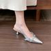 Stylish! White Pointed-toe Buckle Strap Stiletto High-heeled Shoes For Women, Spring Closed-toe Backless Sandals_vogvips.com