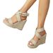 Women’s Shoes Popular Summer New Large Size Rope Woven Wedge Heel Women's Sandals Large Size Spot_vogvips.com
