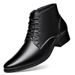 European Warm Series Winter Genuine Leather Chelea For Men Pointed Toe Fleece Lined Lace-up Roman Style Trendy Fahion High Heel Martin_vogvips.com