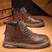 Autumn Casual Short British Style High-top Lace-up Leather Martin Boots Sports Men's Shoes_vogvips.com