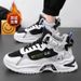 Winter Men's Breathable High-Top Shoes, Trendy Versatile Thick-Soled Fleece-Lined Warm Sneakers, Sports Dad Shoes_vogvips.com