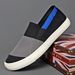 Men's Color‑Block Canvas Shoes, Lightweight Wear‑Resistant Trendy Versatile Casual Walking Sneakers For Daily Wear_vogvips.com