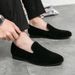 New Fashion Black Business Casual Loafers Daily Brown Matte Office Men's Shoes One Foot Pedal Brown Banquet Dress Leather Shoes_vogvips.com