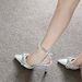 Sharp Pointed High Heels For Women In The Spring And Autumn 2025 Collection, White Bow And Rhinestone Cross Buckle With Thin Heel French Toe Sandals_vogvips.com