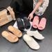 Summer New Women's Platform High-heeled Mesh Hollow Beach Shoes One-word Slippers_vogvips.com