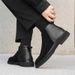 New men's fashion men's boots middle black low-top casual leather shoes_vogvips.com