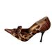 European And American Style Pointed Toe Stiletto Lace Up High Heels For Women Spring Summer New Niche Leopard Print_vogvips.com