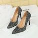 3255-15 Style Banquet Slim Super High Heels, Waterproof Platform, Shallow Mouth, Pointed Sequins, Single , Women's_vogvips.com